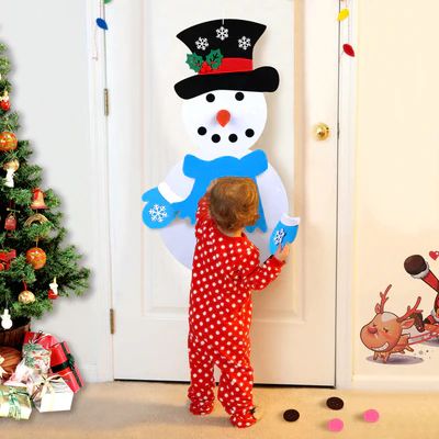 CHRISTMAS SNOWMAN – Filc hóember levehető díszekkel slider
