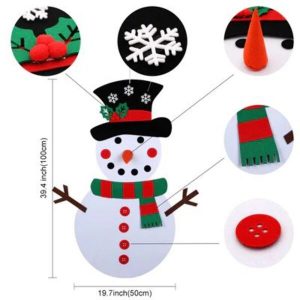 CHRISTMAS SNOWMAN – Filc hóember levehető díszekkel 03