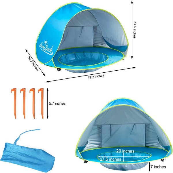 BabyTent – Gyermek sátor UV védelemmel és medencével slider