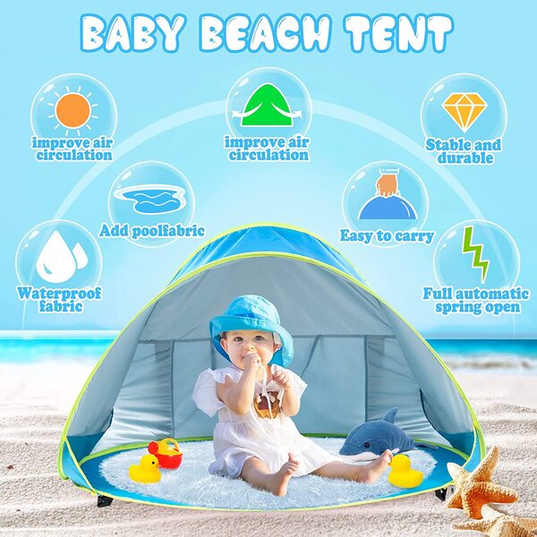 BabyTent – Gyermek sátor UV védelemmel és medencével