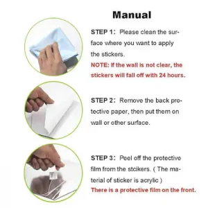 Hatszögletű tükör falmatrica (12db) – MIRROR STICKER 03