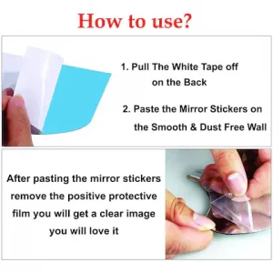 Hatszögletű tükör falmatrica (12db) – MIRROR STICKER 03